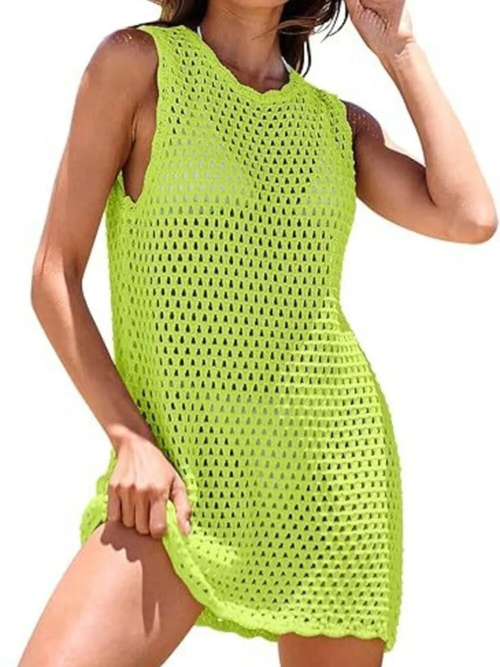 Color Block Openwork Sleeveless Cutout Back Cover-Up - Picture 7 of 15